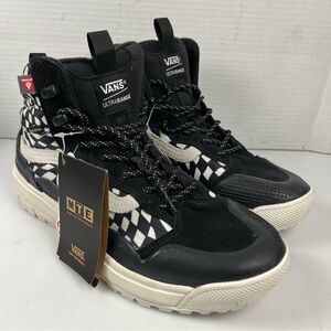 Vans UltraRange EXO Hi GORE TEX® MTE 2 Black Warped Check Sneakers Men 8 New